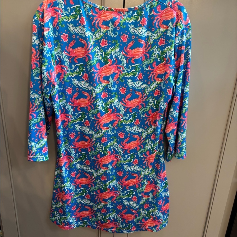 VIV AND LOU CRAB DESIGN BEACH COVERUP/Dress  SIZE S/M SO FUN!!! - Picture 6 of 6